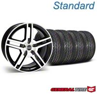 Black Machined 2010 Style GT500 Wheel & General Tire Kit - 19x8.5 (05-14 All) - AmericanMuscle Wheels KIT28238||63106