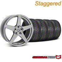 Staggered Gunmetal Forgestar CF5 Wheel & General Tire Kit - 19x9/10 (05-14 All) - Forgestar KIT||29608||29609||63106||63107