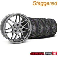 Staggered Gunmetal Forgestar F14 Wheel & General Tire Kit - 19x9/10 (05-14 All) - Forgestar KIT||29612||29613||63106||63107
