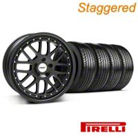 Staggered Matte Black TSW Valencia Wheel & Pirelli Tire Kit - 19x8/9.5 (05-14 GT, V6) - TSW KIT||33613||33614||63101||63102