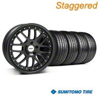 Staggered Matte Black TSW Valencia & Sumitomo Tire Kit - 19x8/9.5 (05-14 All) - TSW KIT||33613||66314||63036||63037