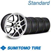 Black Machined 2007 GT500 Mustang Wheel & NITTO Invo Tire Kit - 18x9.5 (05-13 All)