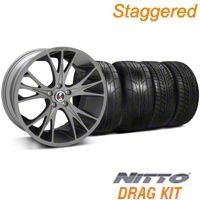 Staggered Gunmetal Shelby CS1 Wheel & NITTO Tire Kit - 20x9/11 (05-14 All) - Shelby KIT||33904||33905||76029||79529