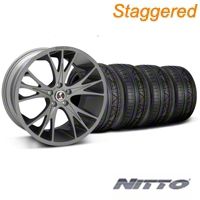 Staggered Gunmetal Shelby CS1 Wheel & NITTO Invo Tire Kit - 20x9/11 (05-14 All) - Shelby KIT||33904||33905||79524||79530