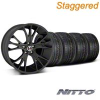 Staggered Matte Black Shelby CS1Wheel & NITTO Invo Tire Kit - 20x9/11 (05-14 All) - Shelby KIT||33906||33907||79528||79530