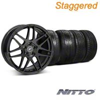Staggered Gloss Black Forgestar F14 Monoblock Wheel & NITTO Tire Kit - 20x9/11 (05-14 All) - Forgestar KIT||29830||29831||76029||79529