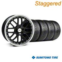 Staggered Black w/ Polished Lip TSW Valencia Wheel & Sumitomo Tire Kit - 18x8/9.5 (94-04 All) - TSW KIT||33623||33624||63016|63029