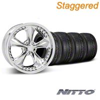 Staggered Chrome Foose Nitrous Wheel & NITTO Tire Kit - 18x9/10 (05-14 All) - TSW KIT||32815||32829||76009||76010