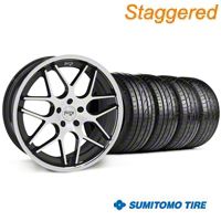 Staggered Black Machined Niche Mugello Wheel & Sumitomo Tire Kit - 20x8.5/10 (05-14 All) - Niche KIT||32830||32831||63024||63025