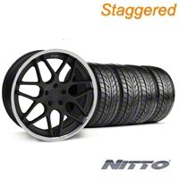 Staggered Matte Black Niche Mugello Wheel & NITTO Tire Kit - 20x8.5/10 (05-14 All) - Niche KIT||32832||32833||76005||76006