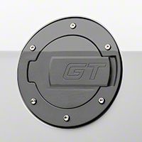 MMD Black Billet Aluminum Fuel Door - GT Logo (10-14 All)