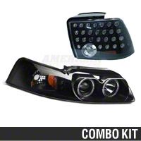 Smoked Projector LED Headlight and LED Tail Light Combo (99-04 GT, V6, Mach 1)