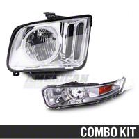 Chrome Headlight and Turn Signal Combo (05-09 GT, V6) - AM Lights 49060||HU688-01-8-U-00