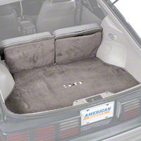 Replacement Hatch Carpet - Smoke Gray w/ 5.0 Logo (87-93 All) - AM Floor Mats 3296-9199-219
