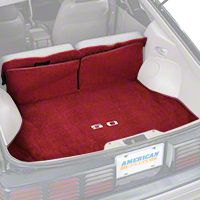 Replacement Hatch Carpet - Red w/ 5.0 Logo (87-93 All) - AM Floor Mats 3296-4305-219