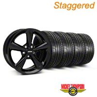 Staggered Black 2010 OE Style Wheel & Mickey Thompson Tire Kit - 18x8/10 (05-14 GT, V6) - AmericanMuscle Wheels KIT||28253||28256||79537||79538