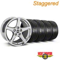 Staggered Chrome Saleen Style Wheel & Mickey Thompson Tire Kit - 19x8.5/10 (05-14 All) - AmericanMuscle Wheels KIT||99261||99262||79539||79540