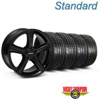 Black 2010 GT Premium Style Mustang Wheel & Mickey Thompson Tire Kit - 18x9 (05-14 GT, V6) - AmericanMuscle Wheels KIT||28210||79537