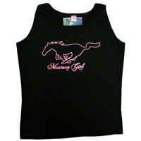 Mustang Girl Black w/ Pink Pony Tank Top - Women