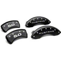 MGP Matte Black Caliper Covers w/ 5.0 Logo - Front & Rear (11-14 GT, V6) - MGP 10198-S-5.0-SM