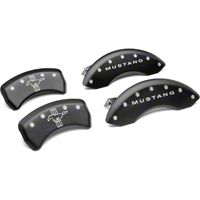 MGP Matte Black Caliper Covers w/ Pony Tri-Bar Logo - Front & Rear (05-10 GT, V6) - MGP 10197-S-MBP-SM