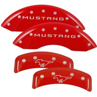 MGP Red Caliper Covers w/ Pony Logo - Front & Rear (94-98 GT, V6) - MGP 10224-S-MPY-RD