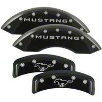 MGP Black Caliper Covers w/ Pony Logo - Front & Rear (94-98 GT, V6) - MGP 10224-S-MPY-BK