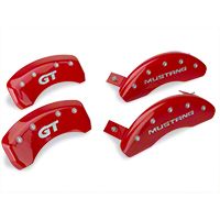 MGP Red Caliper Covers w/ GT Logo - Front & Rear (94-98 GT, V6) - MGP 10224-S-MGT-RD