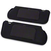 TMI Cloth Sun Visors w/ Mirrors- Coupe/Hatchback - Black (85-93 All) - TMI 21-73005-1559