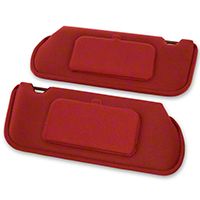 TMI Cloth Sun Visors w/ Mirrors- Coupe/Hatchback - Scarlet Red (85-93 All) - TMI 21-73005-1872