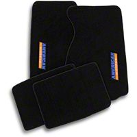 Black Floor Mats - AmericanMuscle Logo (94-04 All)