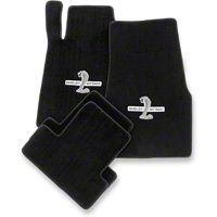 Black Floor Mats - Shelby GT500 Snake Logo (13-14 All) - AM Floor Mats 111851