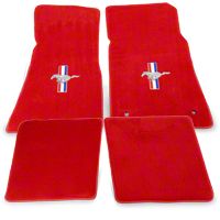 Red Floor Mats - Pony Logo (79-93 All) - AM Floor Mats 12327