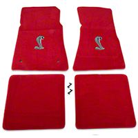 Red Floor Mats - Cobra Logo (79-93 All) - AM Floor Mats 12337