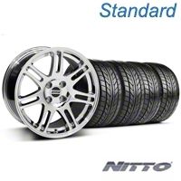 Chrome 10th Anniversary Style Wheel & NITTO Tire Kit - 17x9 (87-93; Excludes 93 Cobra) - AmericanMuscle Wheels KIT||32018||76004
