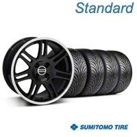 Black 10th Anniversary Style Wheel & Sumitomo Tire Kit - 17x9 (87-93; Excludes 93 Cobra) - AmericanMuscle Wheels KIT||32020||63010