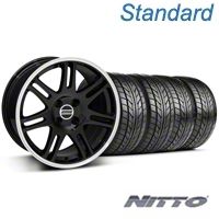 Black 10th Anniversary Style Wheel & NITTO Tire Kit - 17x9 (87-93; Excludes 93 Cobra) - AmericanMuscle Wheels KIT||32020||76004