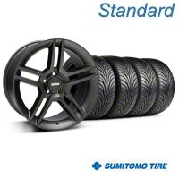 Matte Black 2010 Style GT500 Wheel & Sumitomo Tire Kit - 18x9 (94-04 All) - AmericanMuscle Wheels KIT99268||63008
