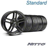 Matte Black 2010 Style GT500 Wheel & NITTO Tire Kit - 18x9 (94-04 All) - AmericanMuscle Wheels KIT99268||76009