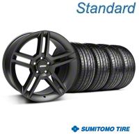 Matte Black 2010 Style GT500 Wheel & Sumitomo Tire Kit - 19x8.5 (94-04 All) - AmericanMuscle Wheels KIT99270||63035