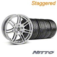 Staggered Chrome 10th Anniversary Style Wheel & NITTO Tire Kit - 17x9/10.5 (94-98 All) - AmericanMuscle Wheels KIT||28340||28343||76012||76014