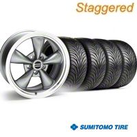Staggered Anthracite Bullitt Wheel & Sumitomo Tire Kit - 18x9/10 (05-14) - AmericanMuscle Wheels KIT||28263||28266||63008||63009