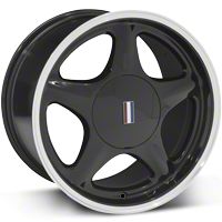 Black Pony Wheel w/Machined Lip - 17x10 (87-93; Excludes 93 Cobra) - AmericanMuscle Wheels 99383