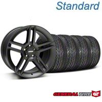 Matte Black 2010 Style GT500 Wheel & General Tire Kit - 19x8.5 (05-14 All) - AmericanMuscle Wheels KIT99268||63106