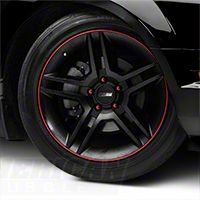 WheelBands Kit - Black w/ Red Insert (79-14 All) - AmericanMuscle Wheels WB-RB-RD