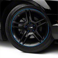 WheelBands Kit - Black w/ Grabber Blue Insert (79-14 All) - AmericanMuscle Wheels WB-RB-SB