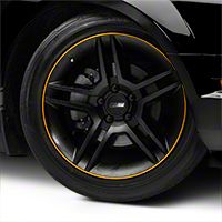 WheelBands Kit - Black w/ Yellow Insert (79-14 All) - AmericanMuscle Wheels WB-RB-YL