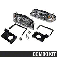 Chrome Headlights and Adjusting Plate Kit (87-93 All) - AM Lights 42015||97003
