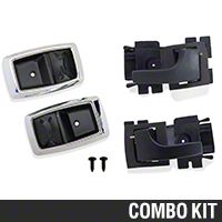Interior Door Handle and Bezel Kit - Black/Chrome (79-93 All) - AM Restoration 17543||17544||87209||94464