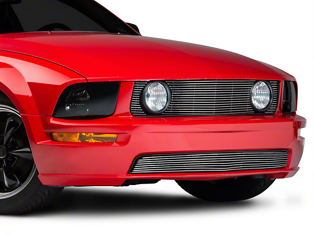 Modern Billet Pony Delete Grille; Polished (05-09 Mustang GT)